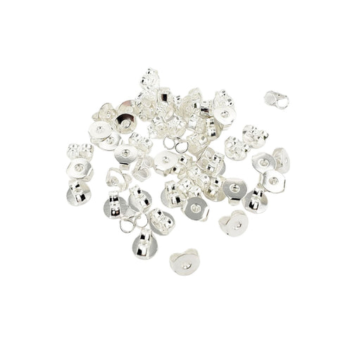 Set of 300 silver butterfly earring backs – metal stud earring stoppers for DIY jewelry making and earring repair