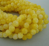 Multi-Colored Crackle Style Round Imitation Jade Glass Beads for Jewelry Making.