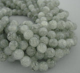 Multi-Colored Crackle Style Round Imitation Jade Glass Beads for Jewelry Making.