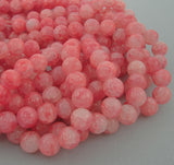 Multi-Colored Crackle Style Round Imitation Jade Glass Beads for Jewelry Making.
