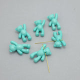 Aqua Blue Teddy Bear Pendants – Kawaii Plastic Charms for DIY Jewelry, Keychains, Crafts