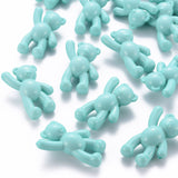 Aqua Blue Teddy Bear Pendants – Kawaii Plastic Charms for DIY Jewelry, Keychains, Crafts