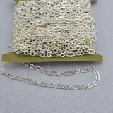 Brass 1-3 Flat Chain-4.6x2.2mm-2.6x2.2mm Jewelry Making Supply. (Silver)