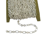 Brass 1-3 Flat Chain-4.6x2.2mm-2.6x2.2mm Jewelry Making Supply. (Silver)