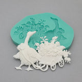 Goose  with Flowers Silicon Mold for Crafts, Resin, Scrapbooking, Polymer Clay.