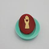 Silicon Mold Hand with Heart Flexible for Crafts, Resin, Polymer Clay.