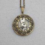 Unique Handmade Bunny Round Photo Locket Necklace.