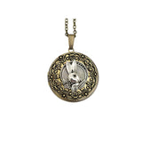 Unique Handmade Bunny Round Photo Locket Necklace.