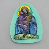 Silicone Mold Madonna with Baby Flexible for Crafts, Jewelry, Resin, Polymer Clay.