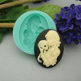 Silicone Mold Scary Mother Child Flexible for Crafts, Jewelry, Resin, Polymer Clay.