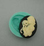 Silicone Mold Scary Mother Child Flexible for Crafts, Jewelry, Resin, Polymer Clay.