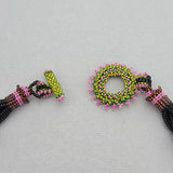 Vitrail Rivoli Swarovski Crystal  Woven Japanese 24K Real Gold Plated Handmade Necklace.