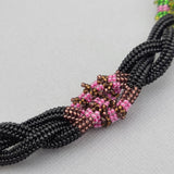 Vitrail Rivoli Swarovski Crystal  Woven Japanese 24K Real Gold Plated Handmade Necklace.