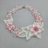 Handmade Beaded Floral Necklace for Weddings.