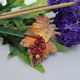 Red Currant Electroformed Brooch Unique Victorian Pin.