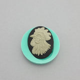 Silicone Mold Rooster Cameo Flexible for Crafts, Jewelry, Resin, Polymer Clay.