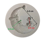 Christmas Theme Moon and Monkey Silicon Mold for Crafts, Jewelry, Resin, Polymer Clay.