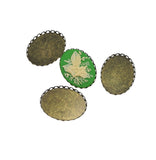 Cabochon Cameo Settings Oval Bezel Lace Edge Antiqued Brass Plated Brass.