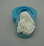 Silicone Mold Madonna with Baby Cameo Flexible for Crafts, Jewelry, Resin, Polymer Clay.