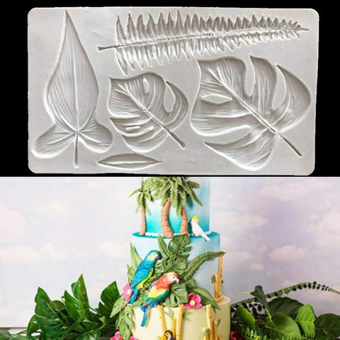 Tropical Leaves  Silicone Mold Fondant Mould Cake Decorating Tool