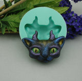 Silicon Mold Flexible Mold Flexible Devil Cat Face, Resin, Clay.