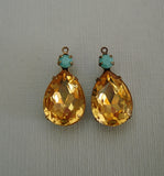 Glass Pendant in Brass Settings - FINDINGS STOP