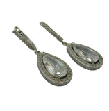 Clear CZ, Wedding Earrings, Dangle Earrings, Wedding Bridal Bridesmaid Jewelry Gift