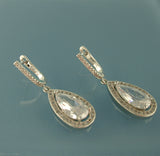 Clear CZ, Wedding Earrings, Dangle Earrings, Wedding Bridal Bridesmaid Jewelry Gift