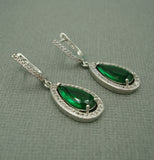 Emerald, Wedding Earrings, Dangle Earrings, Wedding Bridal Bridesmaid Jewelry Gift