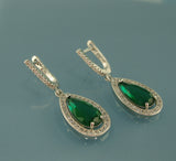 Emerald, Wedding Earrings, Dangle Earrings, Wedding Bridal Bridesmaid Jewelry Gift