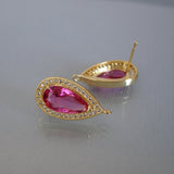 Cubic Zirconia 18K Gold Plated Ear Stud - FINDINGS STOP