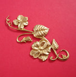 Leaf Flowers Embellishment Brass Stamping . - FINDINGS STOP