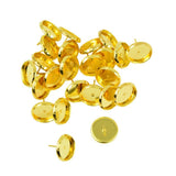 Earring Cabochon Settings, Cabochon Tray, Ear Post. - FINDINGS STOP