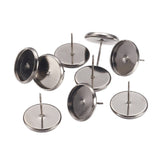 Earring Cabochon Settings, Cabochon Tray, Ear Post. - FINDINGS STOP
