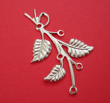 2-Branch Leaf Embellishment  Stamping Pendant