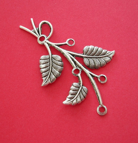 2-Branch Leaf Embellishment  Stamping Pendant