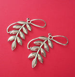 2-Branch Leaf Embellishment  Brass Stamping Pendant