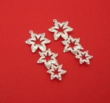 Sterling Silver Plated Cascading Stars Connector Brass Pendant Jewelry Making Finding Supply