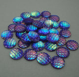 Round Resin Cabochons, Mermaid Fish Scale