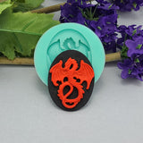 Silicone Mold   Dragon Cameo  Flexible  for Crafts, Resin,  Clay.