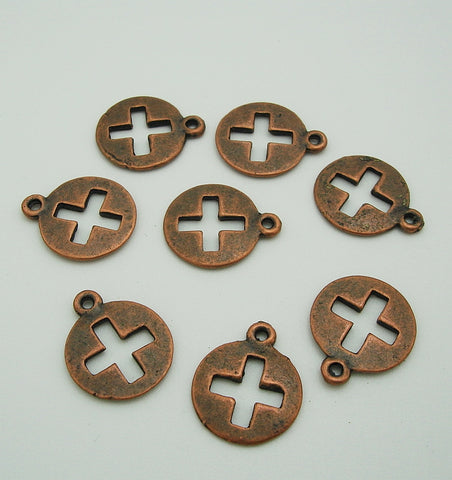 Pendant Charm Cross in the Circle Jewelry Findings
