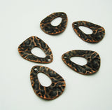 Hammered Wavy Teardrop Charm Pendant  Alloy for Jewelry Making