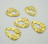 Hammered Wavy Teardrop Charm Pendant  Alloy for Jewelry Making