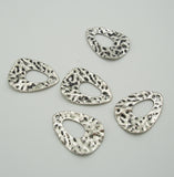 Hammered Wavy Teardrop Charm Pendant  Alloy for Jewelry Making