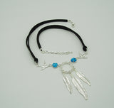Jewelry Kit Choker with Silver Feathers and Birds