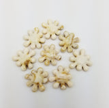 Acrylic Beads Imitation Gemstone Ivory Flower (10 Beads).