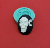 Silicone Mold Pirate Skull  for Crafts, Jewelry, Resin,  Polymer Clay.