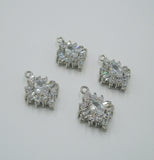 Clear Cubic Zirconia CZ Rhodium Plated Pendant