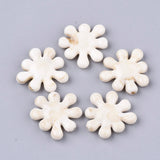 Acrylic Beads Imitation Gemstone Ivory Flower (10 Beads).