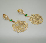 Gold Filigree Chandelier Earrings